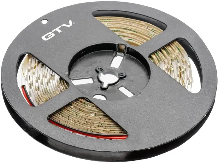 GTV Blykstės juosta 5050, 300 LED šaltai balta, 72W, be gelio 10 mm, ritinys 5 m, 12 V