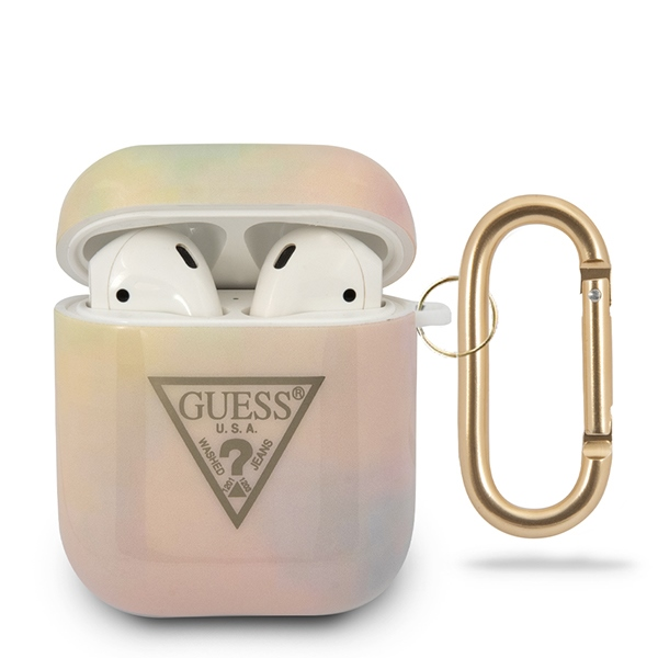 Dėklas Guess GUACA2TPUMCGG01 AirPods 1/2 cover rožinė/pink Tie & Dye Collection