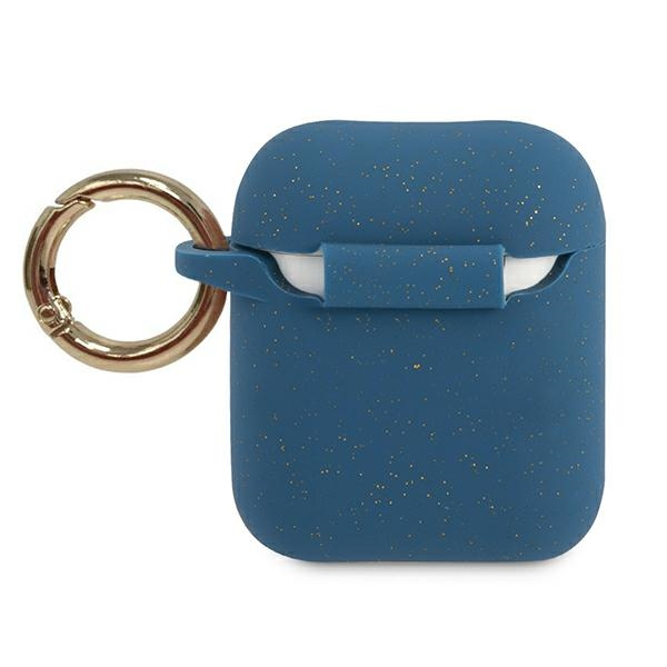 Apple AirPods Guess silikoninis Glitter (GUACCSILGLBL) ausinių dėklas mėlynos spalvos