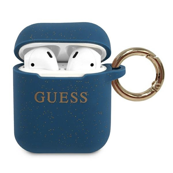 Apple AirPods Guess silikoninis Glitter (GUACCSILGLBL) ausinių dėklas mėlynos spalvos