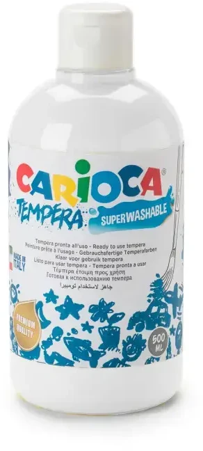 Tempera dažai buteliuke CARIOCA, 500 ml, balta sp.
