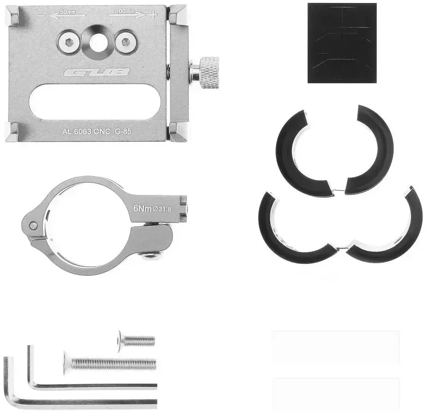 Forcell GUB bike holder for mobile phone G85 Aliuminio sidabrinis