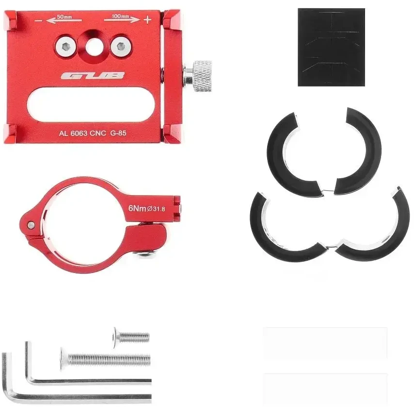 Forcell GUB bike holder for mobile phone G85 Aliuminio red