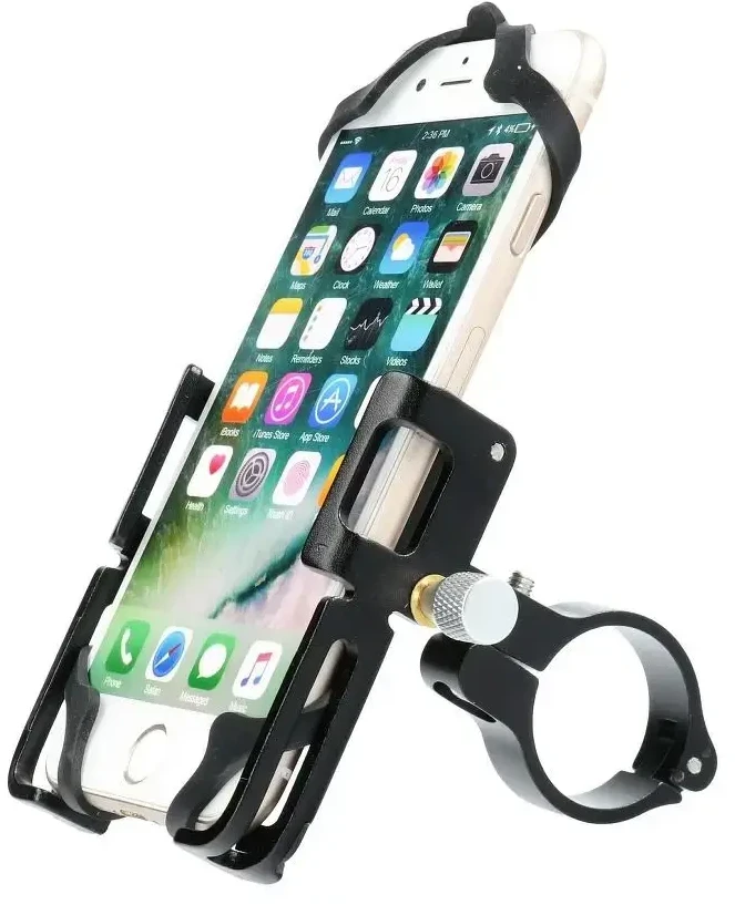 GUB bike holder for mobile phone + silicone bandage P10 Aliuminio juodas