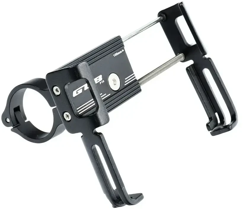 GUB bike holder for mobile phone + silicone bandage P10 Aliuminio juodas