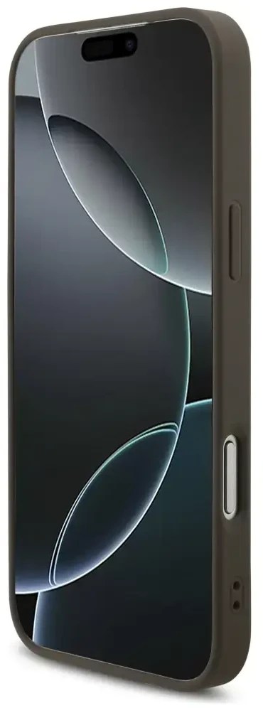 Guess 4G didelio logotipo dėklas iPhone 17 Pro Max rudas