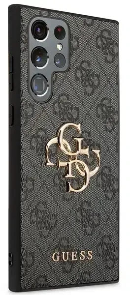 Guess 4G didelio metalinio logotipo dėklas Samsung Galaxy S24 Ultra - juodas
