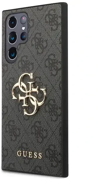 Guess 4G didelio metalinio logotipo dėklas Samsung Galaxy S24 Ultra - juodas