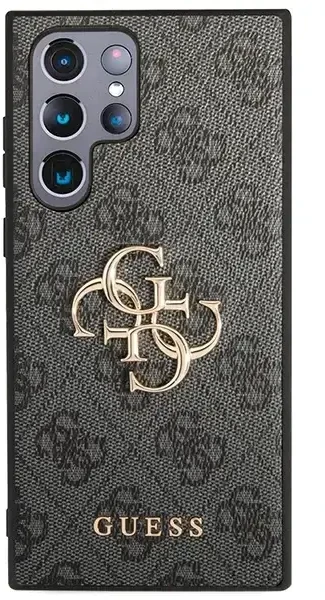 Guess 4G didelio metalinio logotipo dėklas Samsung Galaxy S24 Ultra - juodas
