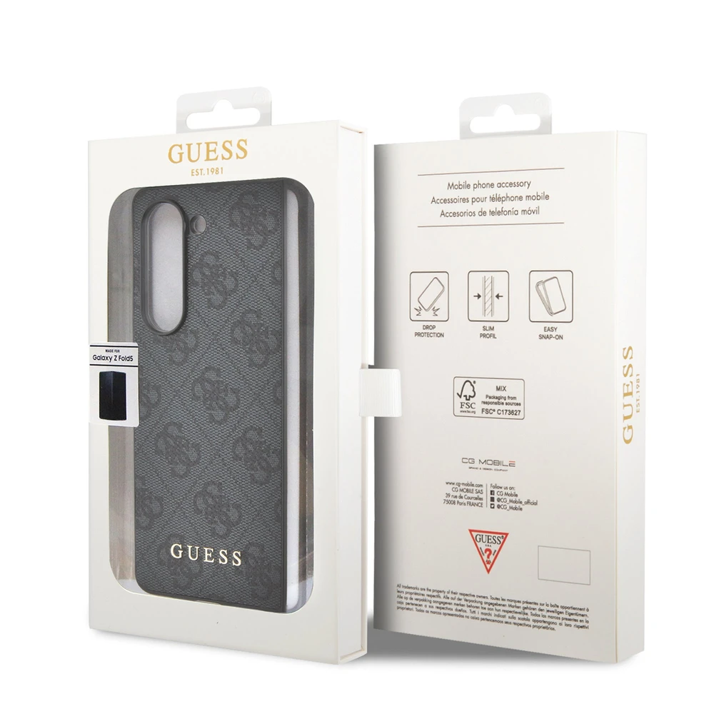 Samsung Galaxy Z Fold 5 Guess Dėklas 4G Charms Collection (GUHCZFD5GF4GGR) pilkos spalvos