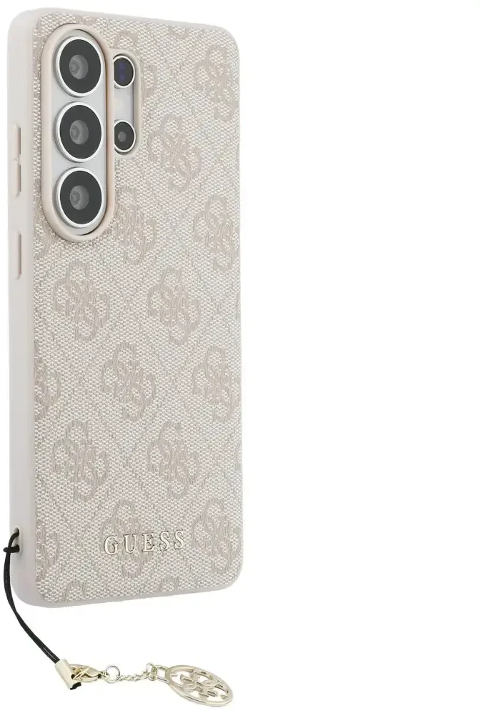 Dėklas Guess 4G Classic Logo Charm MagSafe Samsung Galaxy S26 Ultra rožinės spalvos