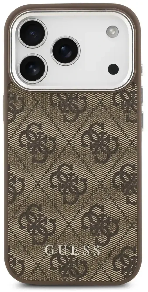 Dėklas Guess 4G Classic Logo MagSafe skirtas Apple iPhone 17 Pro Max rudos spalvos