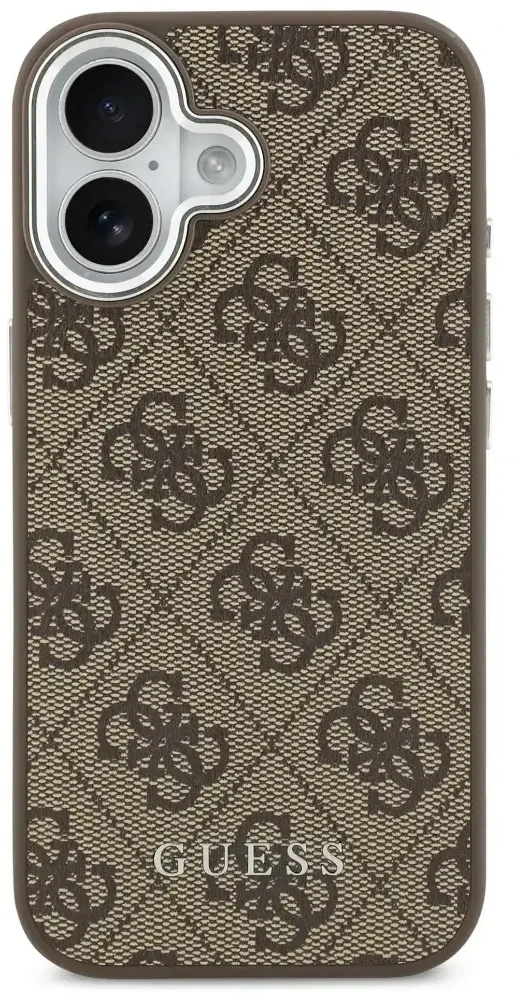 Dėklas Guess 4G Classic Logo MagSafe skirtas Apple iPhone 17 rudos spalvos