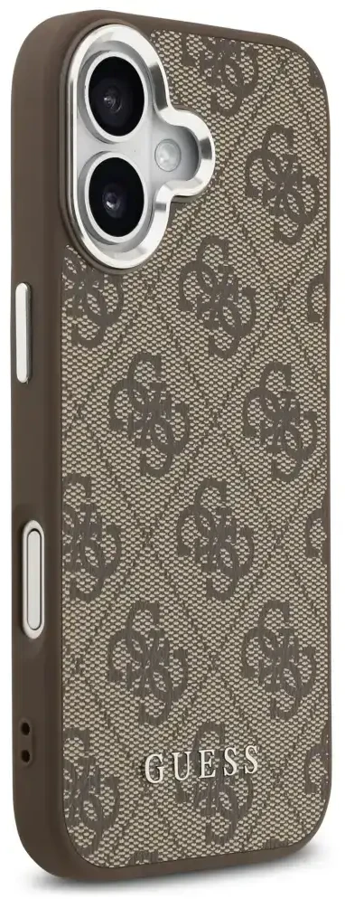 Dėklas Guess 4G Classic Logo MagSafe skirtas Apple iPhone 17 rudos spalvos