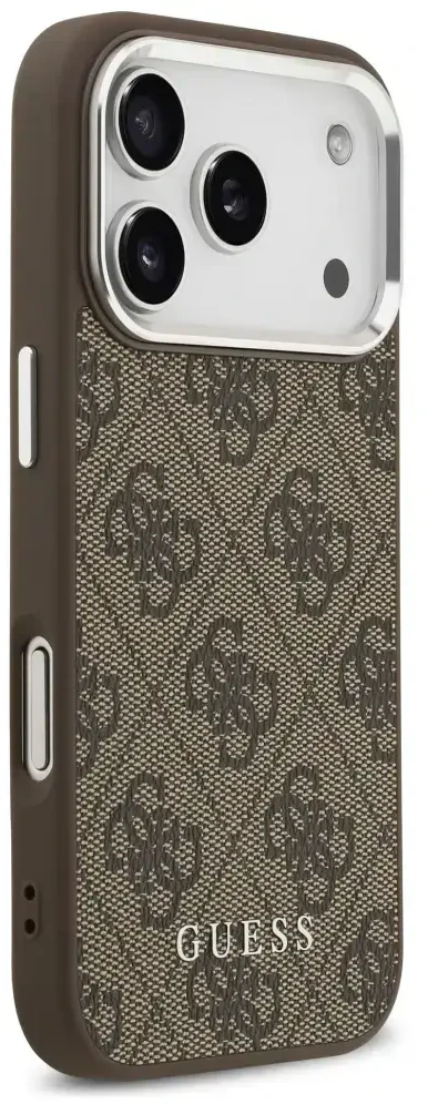 Dėklas Guess 4G Classic Logo MagSafe skirtas Apple iPhone 17 Pro Max rudos spalvos