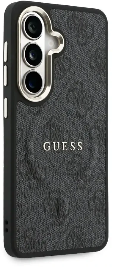 „Guess 4G Gold Frame“ telefono dėklas, skirtas „Samsung Galaxy S26“ (S942), juodas