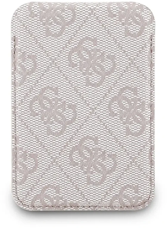 Dėklas Guess 4G Metal Logo MagSafe Cardslot Stand rožinės spalvos