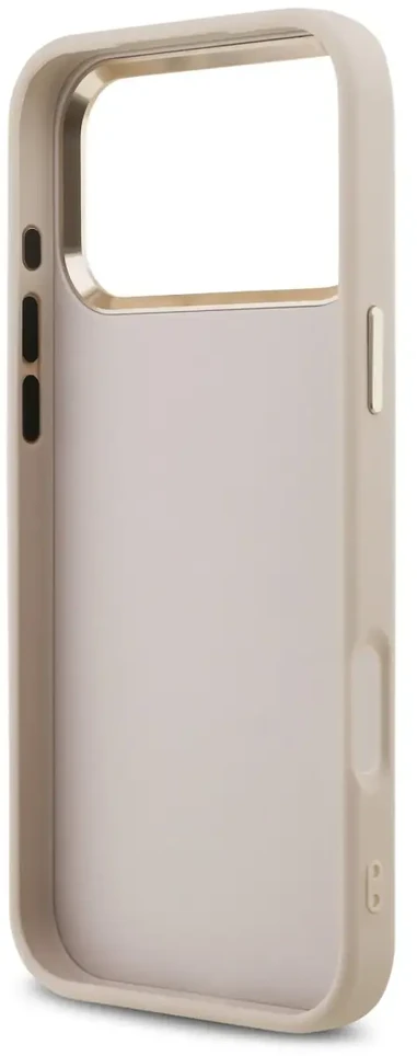 Guess 4G metalinis logotipo telefono dėklas, skirtas „iPhone 17 Pro Max“, rožinis