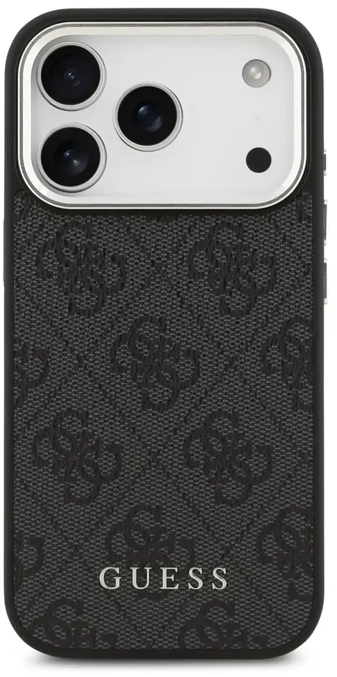 Guess 4G MagSafe dėklas skirtas Apple iPhone 17 Pro juodos spalvos