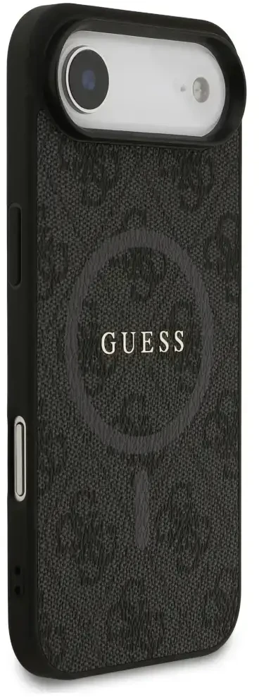 GUESS dėklas, skirtas IPHONE 17 Air, suderinamas su MagSafe GUHMP17MG4GFRK (PU 4G Ring Classic Logo) juodas
