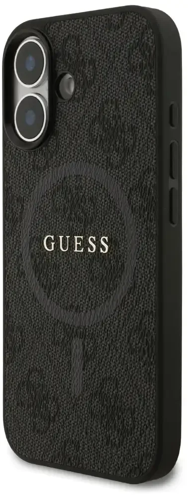 GUESS dėklas, skirtas IPHONE 17, suderinamas su MagSafe GUHMP17SG4GFRK (PU 4G Ring Classic Logo) juodas