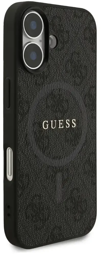 GUESS dėklas, skirtas IPHONE 17, suderinamas su MagSafe GUHMP17SG4GFRK (PU 4G Ring Classic Logo) juodas