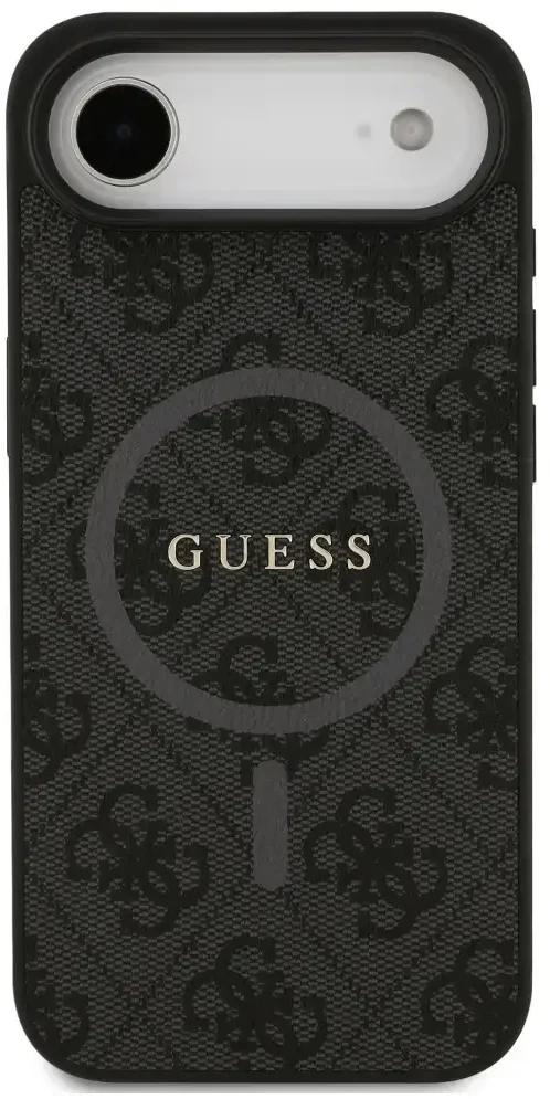 GUESS dėklas, skirtas IPHONE 17 Air, suderinamas su MagSafe GUHMP17MG4GFRK (PU 4G Ring Classic Logo) juodas