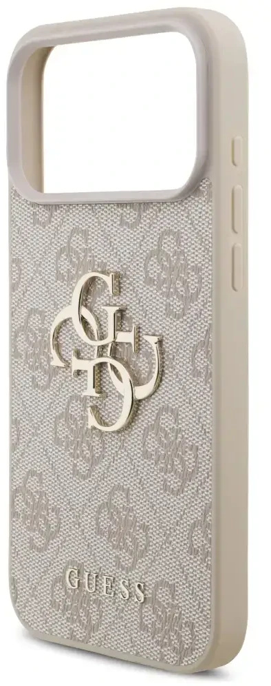 Guess 4G Strap 4G Classic Logo dėklas skirtas Apple iPhone 17 Pro Max rožinės spalvos