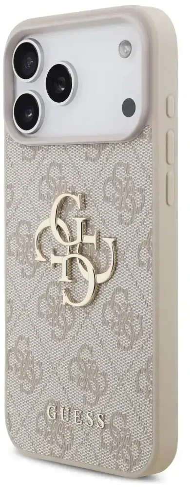 Guess 4G Strap 4G Classic Logo dėklas skirtas Apple iPhone 17 Pro Max rožinės spalvos