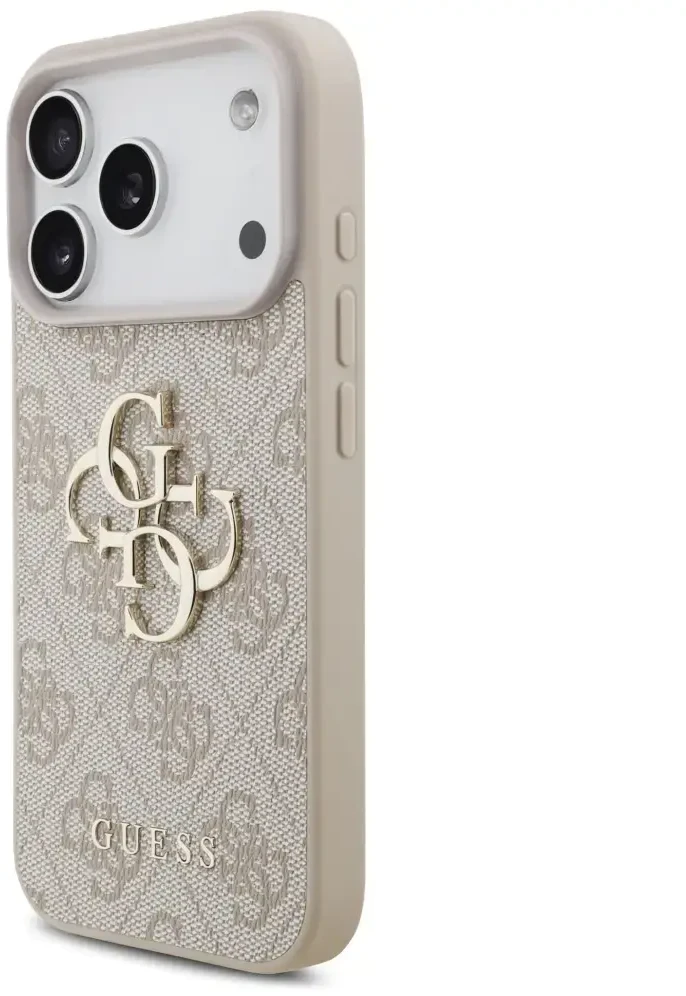 Guess 4G Strap 4G Classic Logo dėklas skirtas Apple iPhone 17 Pro rožinės spalvos