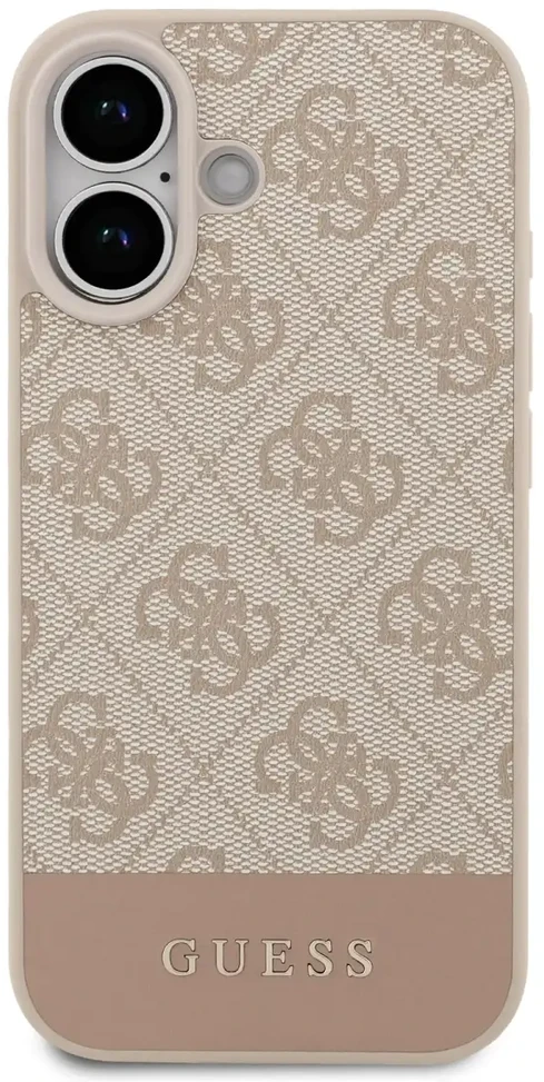 Guess 4G dryžuotas telefono dėklas iPhone 17, rožinis