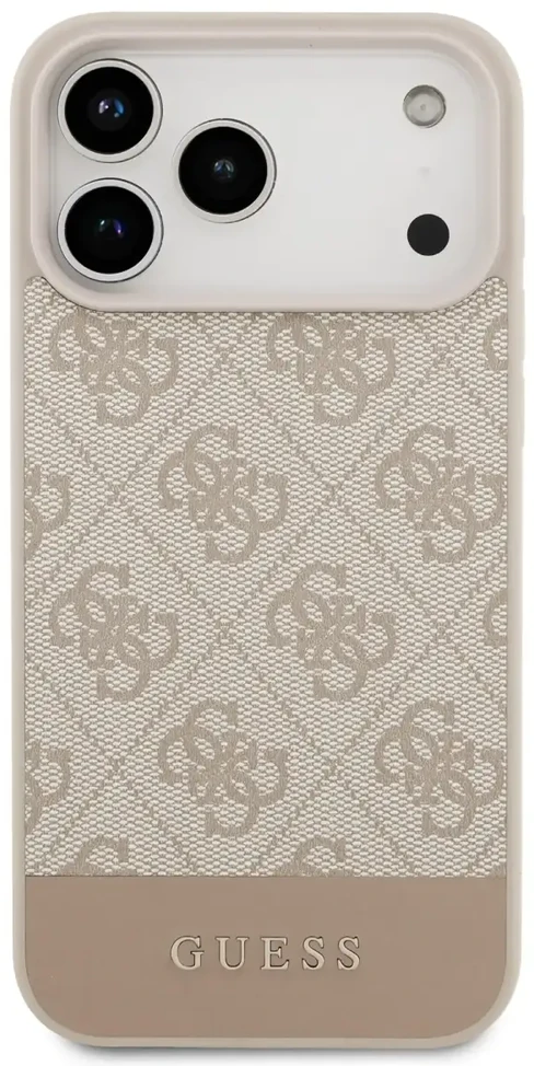 Guess PU 4G Stripe dėklas skirtas Apple iPhone 17 Pro Max Rožinė