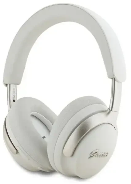 Guess ausinės su lankeliu ant galvos Bluetooth ANC GUBHC22PSFCSME smėlio spalvos Metal Script Logo