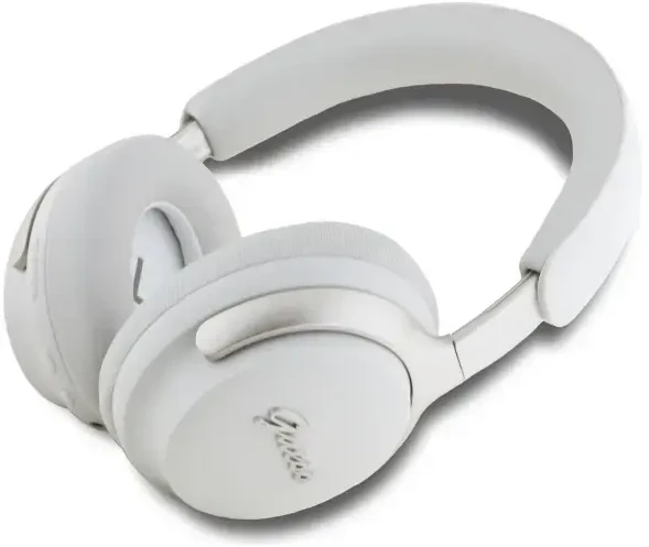 Guess ausinės su lankeliu ant galvos Bluetooth ANC GUBHC22PSFCSME smėlio spalvos Metal Script Logo