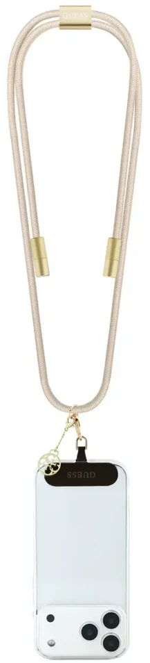 Guess Crossbody virvelė 4G Charm su įkrovimo kabeliu USB-C/USB-C rusvai gelsvas