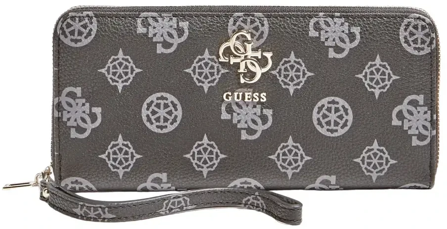 „Guess“, skaitmeninė, tekstilinė piniginė, SLG, su dideliu užtrauktuku, juoda, moterims