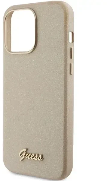 Dėklas GUESS GUHCP15XPGMCSD IPHONE 15 PRO MAX 6.7 "ZLOTY/LIGHT GOLD HARDCASE GLITTER GLOSSY SCRIPT