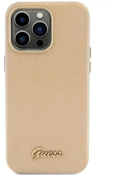 Dėklas GUESS GUHCP15XPGMCSD IPHONE 15 PRO MAX 6.7 "ZLOTY/LIGHT GOLD HARDCASE GLITTER GLOSSY SCRIPT