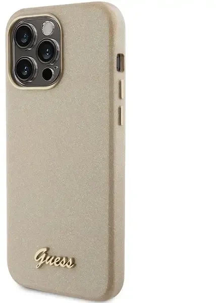 Dėklas GUESS GUHCP15XPGMCSD IPHONE 15 PRO MAX 6.7 "ZLOTY/LIGHT GOLD HARDCASE GLITTER GLOSSY SCRIPT
