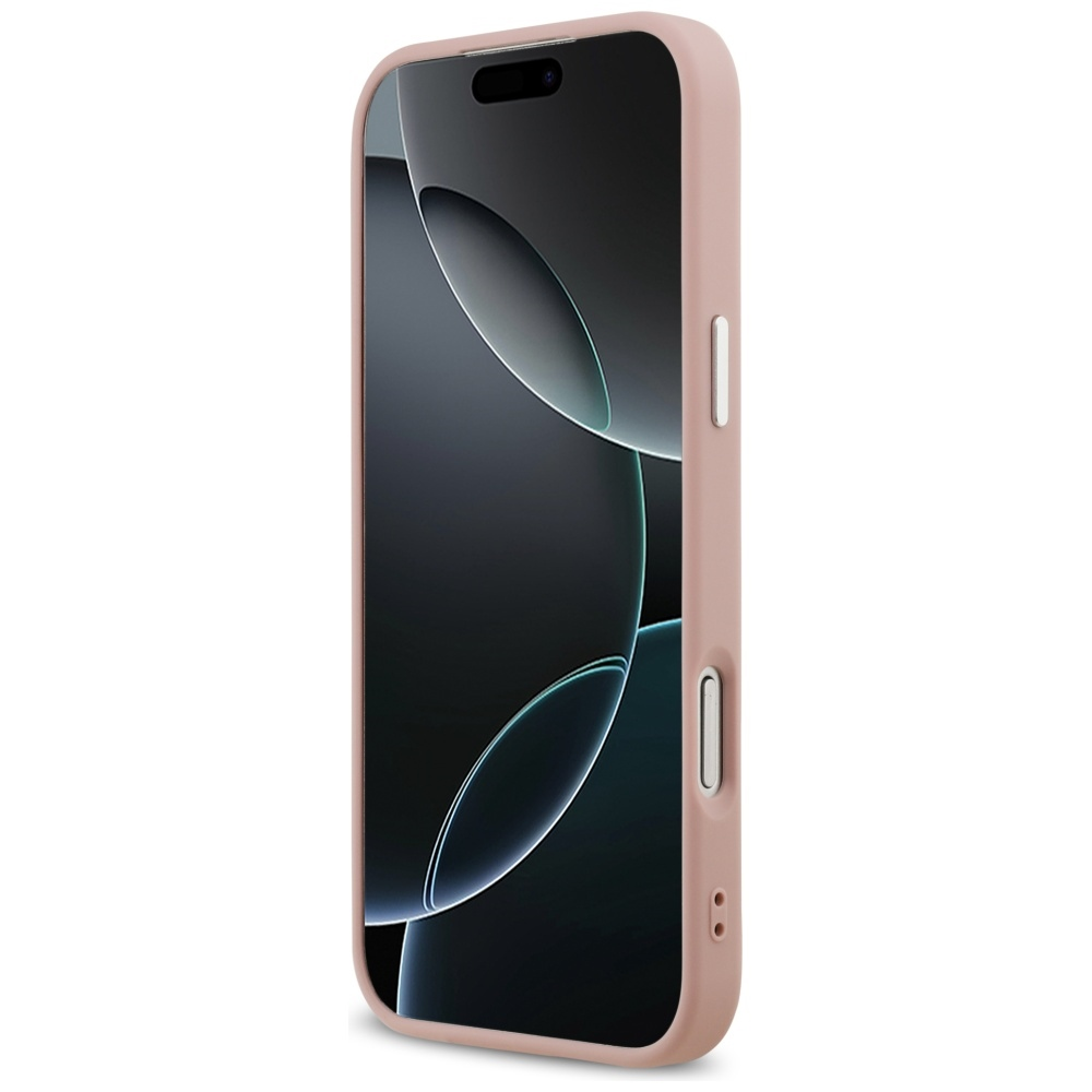 „Guess“ blizgantis trikampio formos logotipo „MagSafe“ dėklas, skirtas „iPhone 17 Pro Max“ - Rožinė