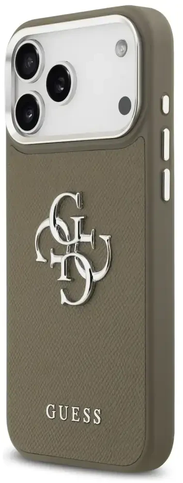 Guess Grained Big 4G Classic Logo - dėklas skirtas Apple iPhone 17 Pro Max ruda