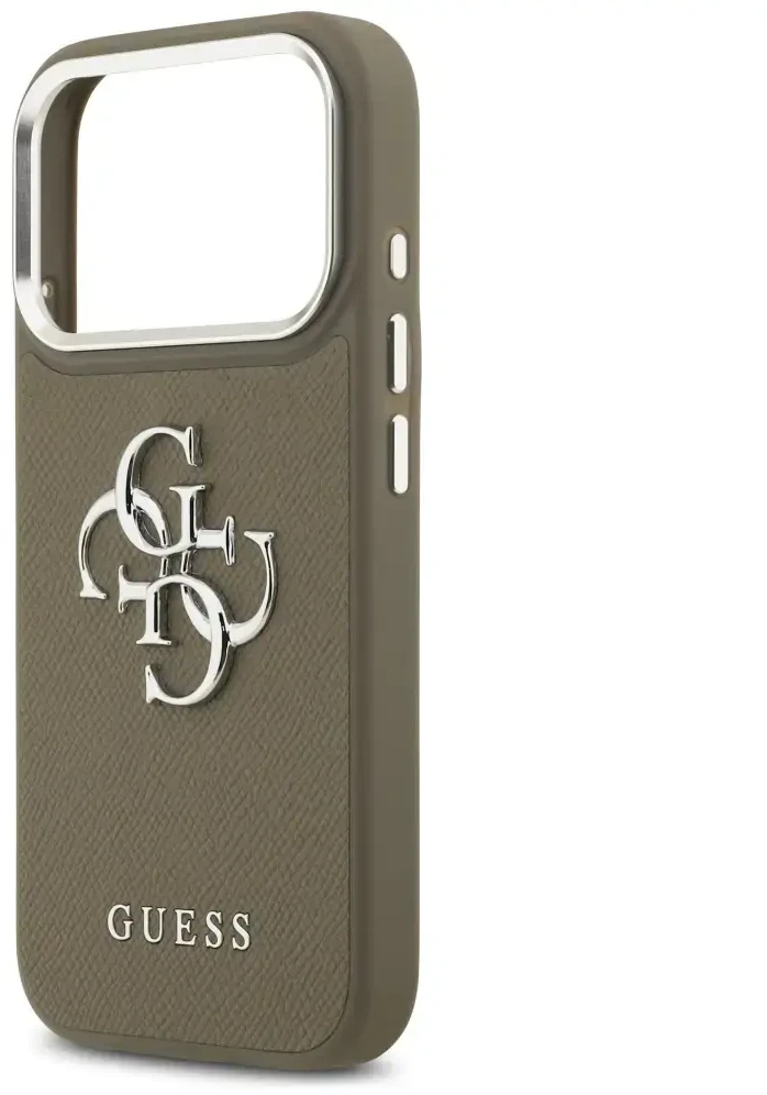 Guess Grained Big 4G Classic Logo - dėklas skirtas Apple iPhone 17 Pro ruda