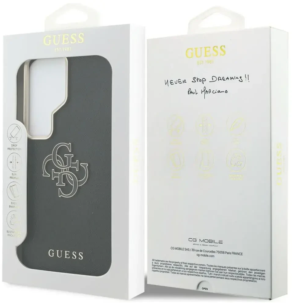 Dėklas Guess PU 4G Resin Metal Logo phone case for Samsung Galaxy S26 Ultra (S948) juodas