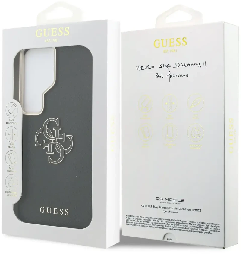 Dėklas Guess PU 4G Resin Metal Logo phone case for Samsung Galaxy S26 Ultra (S948) juodas
