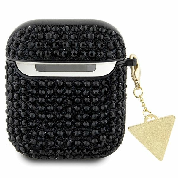 Apple AirPods Guess Hardcase Rhinestone Triangle (GUA2HDGTPK) ausinių dėklas juodos spalvos