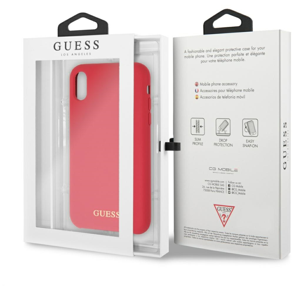 Guess GUHCI61LSGLRE iPhone XR raudonas/raudonas kietas silikoninis dėklas