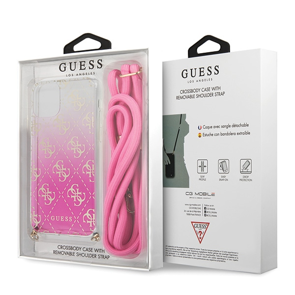Guess GUHCN65WO4GPI iPhone 11 Pro Max rožinis / rausvas kietas dėklas 4G gradientas