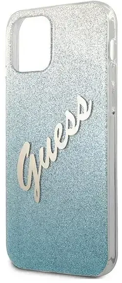 Apple iPhone 12 Mini Guess dėklas Glitter Gradient Script (GUHCP12SPCUGLSBL) mėlynos spalvos