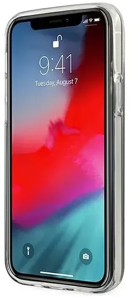 Apple iPhone 12 Mini Guess dėklas Glitter Gradient Script (GUHCP12SPCUGLSBL) mėlynos spalvos