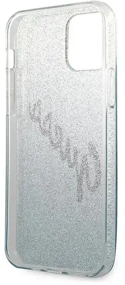 Apple iPhone 12 Mini Guess dėklas Glitter Gradient Script (GUHCP12SPCUGLSBL) mėlynos spalvos